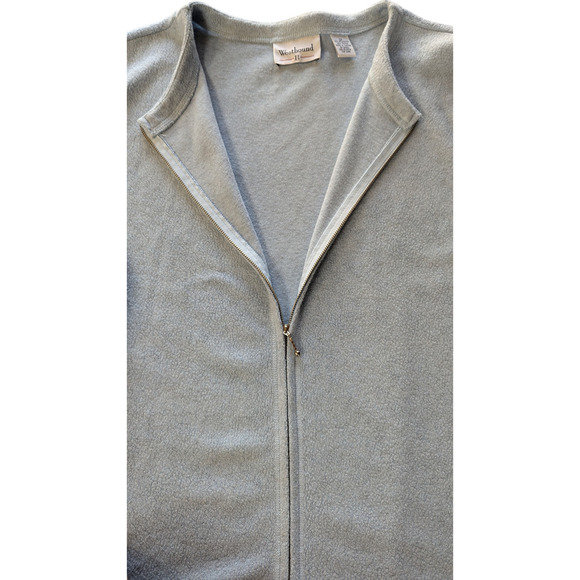 Westbound II Women's Plush Jacket, Full Zip, Scoop Neck, Light Blue, Size 2X - Picture 6 of 6